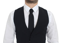 Thumbnail for Blue Wool Formal Dress Vest Gilet
