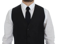 Thumbnail for Gray Wool Silk Dress Vest Gilet Weste
