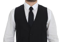 Thumbnail for Black Wool Silk Dress Vest Gilet Weste