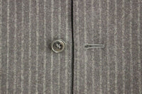 Thumbnail for Gray Striped Wool Single Breasted Vest