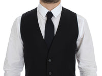 Thumbnail for Black Wool Single Breasted Vest Gilet