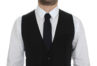 Thumbnail for Black Wool Formal Dress Vest Gilet Jacket