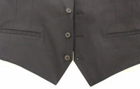 Thumbnail for Blue Cotton Stretch Dress Vest Blazer