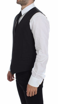 Thumbnail for Gray Slim Fit Button Front Dress Formal Vest