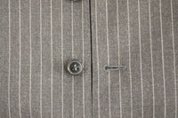 Thumbnail for Gray Striped Wool Single Breasted Vest