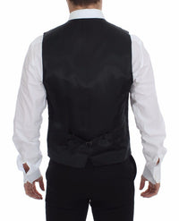 Thumbnail for Gray Striped Wool Logo Vest Gilet Vests