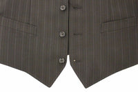 Thumbnail for Black Striped Stretch Dress Vest Gilet