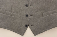 Thumbnail for Gray Cotton Stretch Dress Vest Blazer