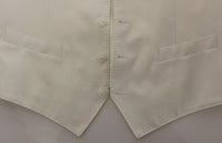 Thumbnail for White Cotton Silk Blend Dress Vest Blazer