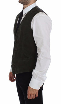 Thumbnail for Green Corduroys Single Breasted Vest