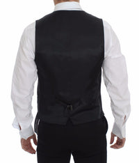 Thumbnail for Gray Slim Fit Button Front Dress Formal Vest