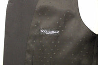 Thumbnail for Black Wool Silk Stretch Dress Vest Blazer