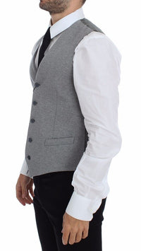 Thumbnail for Gray Cotton Stretch Dress Vest Blazer