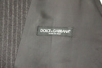 Thumbnail for Gray Striped Wool Single Breasted Vest