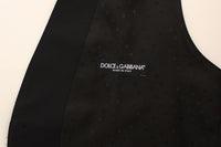 Thumbnail for Black Wool Silk Stretch Dress Vest Blazer