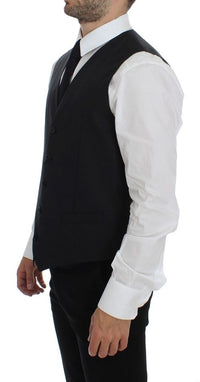 Thumbnail for Gray Wool Silk Dress Vest Gilet Weste