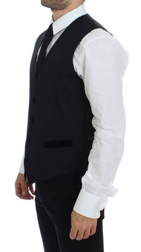 Thumbnail for Black Wool Formal Dress Vest Gilet Weste