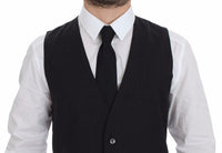 Thumbnail for Gray Slim Fit Button Front Dress Formal Vest