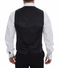 Thumbnail for Gray Striped Wool Logo Vest Gilet Weste