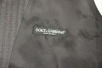 Thumbnail for Gray Striped Wool Single Breasted Vest