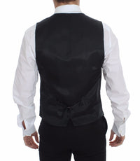 Thumbnail for Gray Striped Wool Logo Vest Gilet Weste
