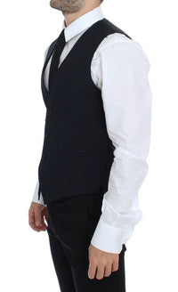 Thumbnail for Blue Wool Formal Dress Vest Gilet