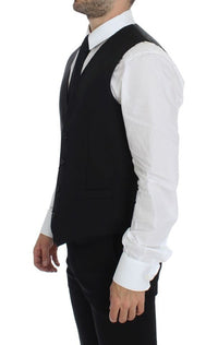 Thumbnail for Black Wool Single Breasted Vest Gilet