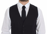 Thumbnail for Blue Cotton Stretch Dress Vest Blazer