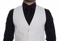 Thumbnail for White Cotton Silk Blend Dress Vest Blazer