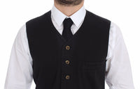 Thumbnail for Black Cotton Viscose Dress Vest Blazer