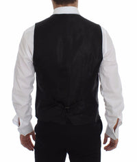 Thumbnail for Black Striped Wool Logo Vest Gilet Weste
