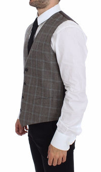 Thumbnail for Brown Wool Single Breasted Vest Gilet