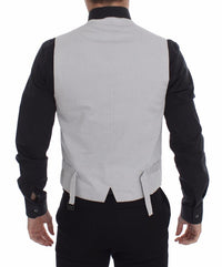 Thumbnail for Beige Silk Blend Dress Formal Vest Gilet