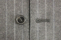 Thumbnail for Gray Striped Wool Logo Vest Gilet Weste