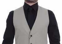 Thumbnail for Beige Silk Blend Dress Formal Vest Gilet