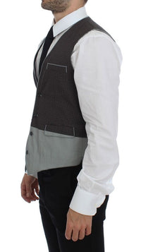 Thumbnail for Gray Polka Dot Dress Vest Gilet Weste
