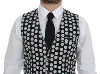 Thumbnail for Blue Polka Dot Dress Vest Gilet Weste