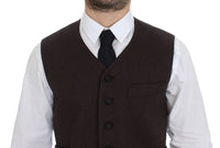 Thumbnail for Brown Cotton Blend Dress Vest Gilet