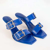 Thumbnail for Elegant Heeled Buckle Blue Sandals