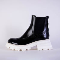 Thumbnail for Elegant Leather Chelsea Boots with Flared Sole