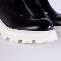 Thumbnail for Elegant Leather Chelsea Boots with Flared Sole