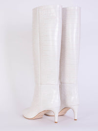 Thumbnail for Ivory Knee-High Stiletto Boots