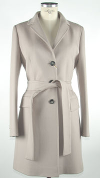 Thumbnail for Elegant Virgin Wool Gray Belted Jacket