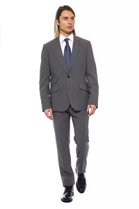 Thumbnail for Elegant Gray Wool Two-Button Designer Suit