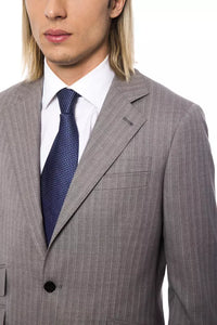 Thumbnail for Elegant Gray Italian Wool Suit
