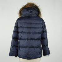 Thumbnail for Chic Blue Polyamide Jacket with Detachable Fur