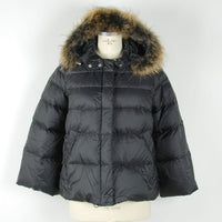 Thumbnail for Elegant Black Polyamide Jacket with Fur