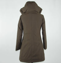Thumbnail for Elegant Brown Polygon Jacket with Hood