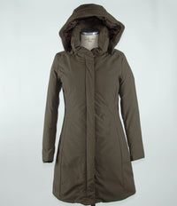 Thumbnail for Elegant Brown Polygon Jacket with Hood