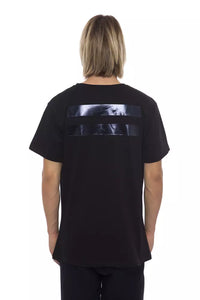 Thumbnail for Elegant Black Round Neck Printed Tee